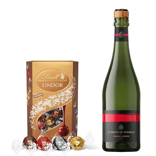 Chapel Down A Touch of Sparkle 75cl With Lindt Lindor Assorted Truffles 200g